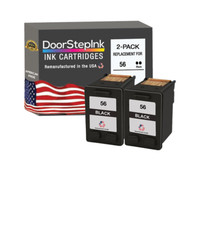 DoorStepInk Compatible Ink Cartridges for HP 56 Black 2 PK-USA picture