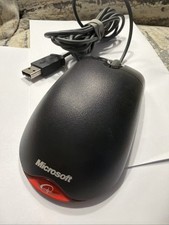 Vintage Black Microsoft Wheel Mouse Optical USB X08-99491 PS/2 Compatible Tested picture