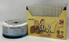 Lot of 60 New Memorex and Sony CD-R Sealed, 30 w/Cases 30 w/o Cases, Brand New picture