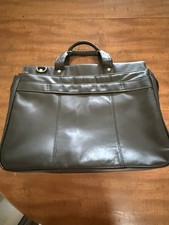 Kenneth Cole Reaction Black Leather Laptop Briefcase, Zipper, shoulder strap picture