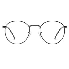 Round Blue Light Blocking Glasses for Men Women, Circle Metal Wire Rimmed Frame picture