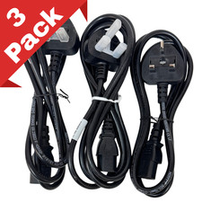 Fused 3-Prong  IEC C13 Power Cable Cord w/ UK Type G  Plug (BS 1363), Pack 3 picture