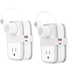 2 Pcs Travel Power Strip Bar GaN 45 W USB C Ports 4 Outlets 2 USB Port 4ft Cord picture