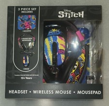 Disney Stitch Headset with Microphone, Wireless Mouse, and Mouse Pad Tech Bundle picture