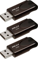 New PNY 32GB Attaché Pack of 3 USB 2.0 Flash Thumb Memory Sticks Pen Drives picture