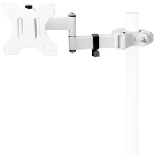 White Universal Full Motion Pole Mount Monitor Arm for 17-32 inch Screens picture