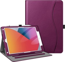 Multi-Angle Viewing Case for 10.2 Inch iPad 9th/8th/7th Gen - Purple Vegan Leath picture