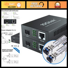 10Gtek 10G Gigabit Ethernet Media Converter LC Fiber to RJ45 Copper - 2-Pack picture