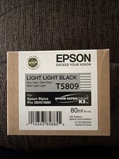 Epson T5809 Light Light Black Ink Cartridge 80ML Genuine New Sealed Box 3/2016 picture