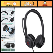 Wired USB-A Headset with AI Noise Canceling Mic, Call Control, On-Ear Design picture