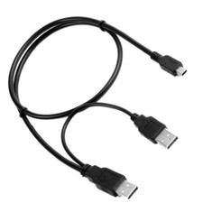 70cm Mini USB 2.0 Data Sync charge Cable with Dual USB Connector for Camera HD picture