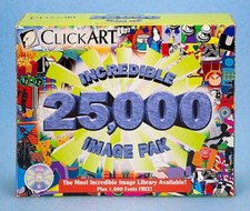 CLICK ART INCREDIBLE 25,000 IMAGE PACK, GREAT CLIP ART  & FONTS - UNOPENED DISKS picture
