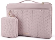 Puffy Padded Laptop Bag Sleeve for Women, 15-16 inch MacBook Air/Pro Case, Pink picture