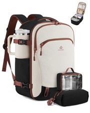 LOVEVOOK 50L Travel Backpack for Women, 50L-4PCS, White & Brown & Black picture