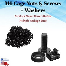 M6 Rack Mount Cage Nuts & Screws, Washers, Square Clips - Server Bag Pack Lot picture