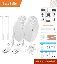 2-Pack 10FT White Power Cables for Wyze Cam & Indoor Cameras - Hassle-Free picture