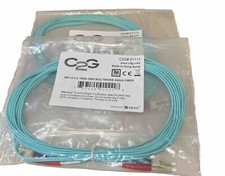 Lot of 2 C2G  4M LC/LC 10Gb OM3 Multimode Aqua Fiber Cable Cord picture
