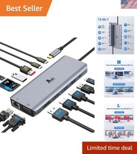 Versatile 13-in-1 USB C Docking Station - Supports 4 Monitors & Quick Charging picture