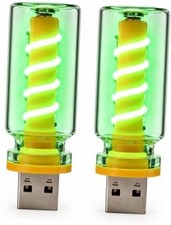USB Night Light, 2 PCS Car Lamp with Touch Dimmer for Interior Lights Green picture