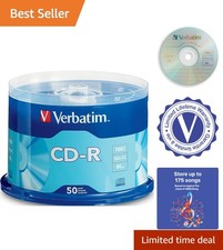 50 Pack CD-R Blank Discs 700MB 52x for Fast Music & Data Recording picture
