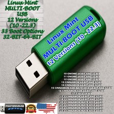 Linux Mint MULTI‑BOOT USB – 12 Versions (10 -22.3)33 Boot Options 32‑BIT-64-BIT picture