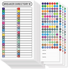 16 Sheets Breaker Panel Labels Electrical Box Sticker Numbers Breaker Panel picture