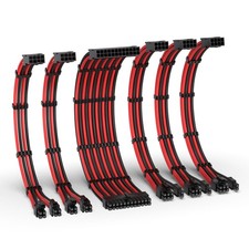 EZDIY-FAB 16AWG PSU Extension Kit, 300MM, 24-Pin/2xEPS/3xPCIe, Black Red | 6-... picture