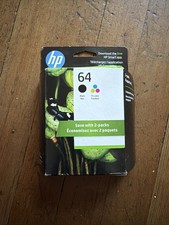 HP 64 Black & Tri-Color Ink Cartridge 2-Pack X4D92AN - 12/2024 - New & Sealed picture