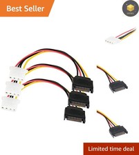 Reliable 7-inch SATA 15 Pin Male to 4 Pin Molex Female Power Cable - 3 Pack picture
