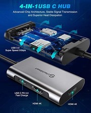UTECHSMART USB C TO HDMI ADAPTER, UTECHSMART USB C HUB TO DUAL HDMI, 4 IN 1 - picture