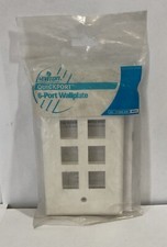 Leviton White Flush Mount Quickport 6-Port Wallplate Cover 41080-6W White NEW picture