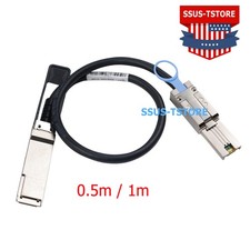 QSFP (SFF-8436) to MiniSAS SFF-8088 DDR Hybrid SAS Cable 100-Ohm 0.5~1 M picture