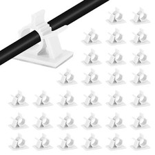  30pcs Self-Adhesive Cable Clips-Reusable Adjustable for 0-0.3'' cable white picture