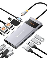 NOVOO USB C Docking Station Dual Monitor HDMI Dell HP Laptop Type USB C Hub picture