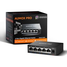 AUMOX PRO 5 Port Gigabit Unmanaged Ethernet Switch Fanless Metal Network picture