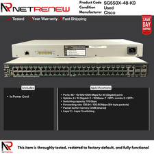 Cisco SG550X-48-K9  Gigabit Ethernet  Switch 48 Port 4x10GE SFP+ picture