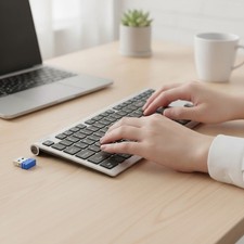 Multi-Device Quiet Keyboard: Rechargeable Bluetooth with Scissor-Switch Design picture