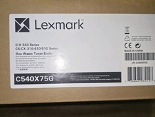 2  Lexmark C540X75G Waste Toner Bottles Genuine OEM D54x Series New Open Box picture