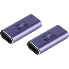 GHQXZT 240W USB C Coupler (2 Pack), Type C Female to purple picture