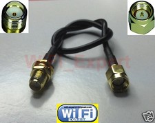 15' RG174 LOW LOSS FLEX COAX CABLE SMA MALE TO SMA Female Bulkhead ships from US picture