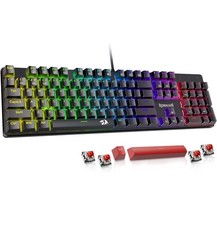 Mechanical Gaming Keyboard Wired Hot-Swappable Red Switch PBT Keycaps PC Mac picture