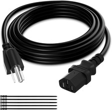 20 Ft 3-Prong Power Cord, Heatproof AC Cable for Devices, ETL Listed picture