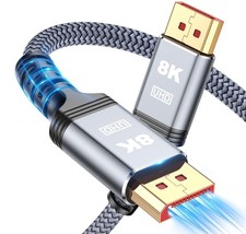 DisplayPort 1.4 Cable VESA Certified 8K 4K 2K 32.4Gbps 3.3ft Grey picture