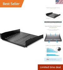 StarTech 2U Vented Cantilever Rack Shelf, 16in Deep, 50lb, TAA CABSHELFV picture