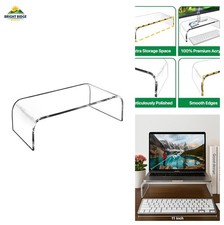 AMT Premium Acrylic Clear Monitor Riser Laptop/PC/Multimedia Monitor Stand for H picture