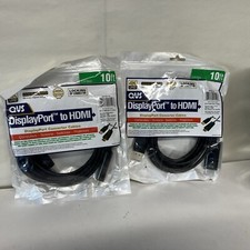 Bundle (2) 10ft DisplayPort to HDMI 4K Digital A/V Cable Gold Plated picture