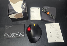 ProtoArc EM02 Ergonomic Trackball Mouse Wireless Bluetooth USB-C Rechargeable picture