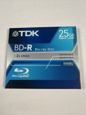 TDK BD-R Blu-ray Disc 25GB 1-2x Speed Single Layer Recordable New Sealed picture