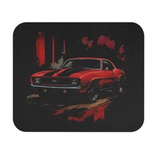1969 Camaro SS Red Black Muscle Car Classic Chevy Artwork Gaming Mouse Pad picture