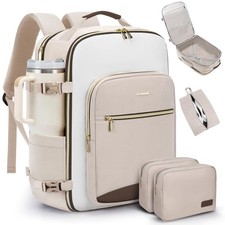 LOVEVOOK 50L Travel Backpack for Women & X-Large, Light Khaki-beige-coffee picture